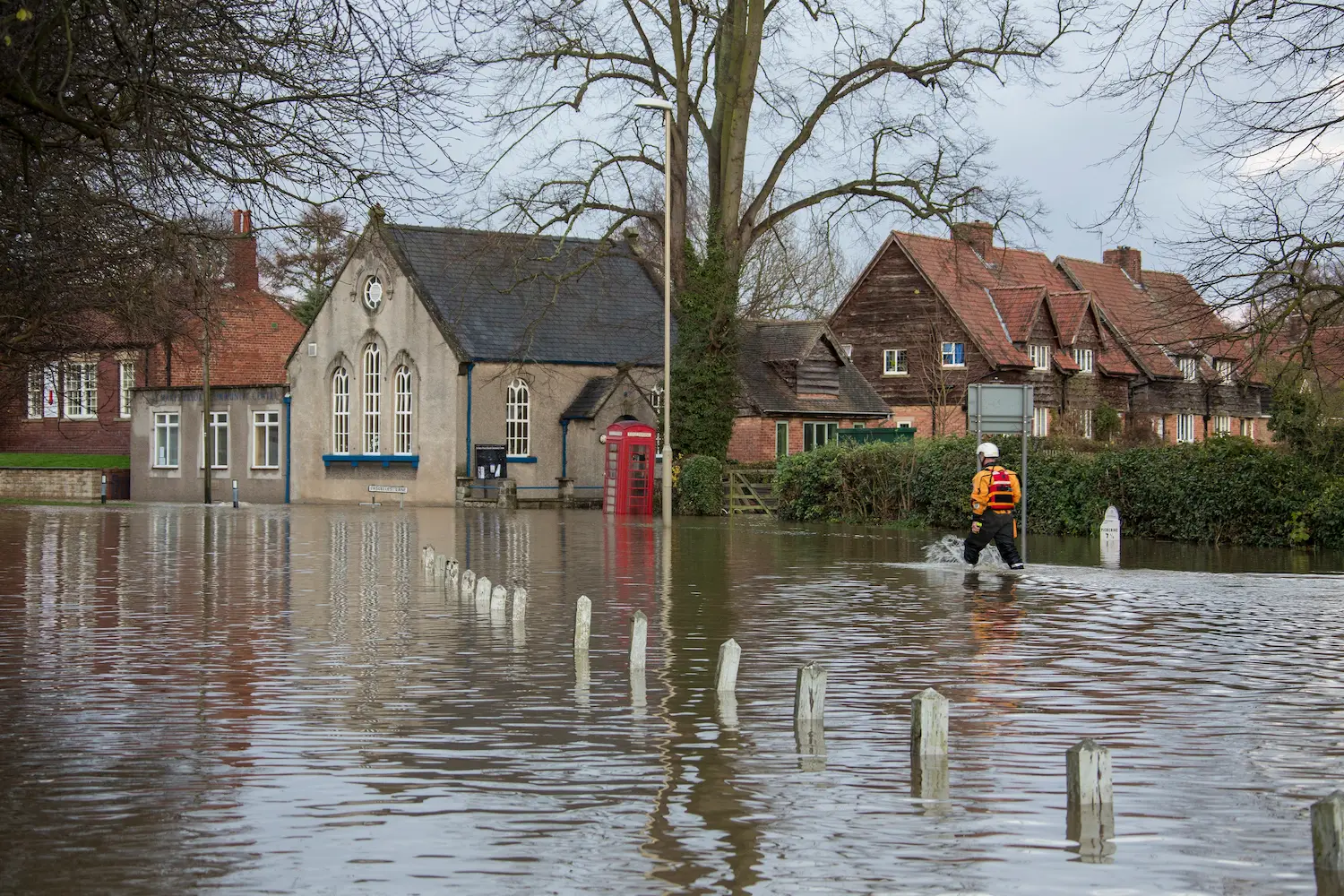 flooded residential street