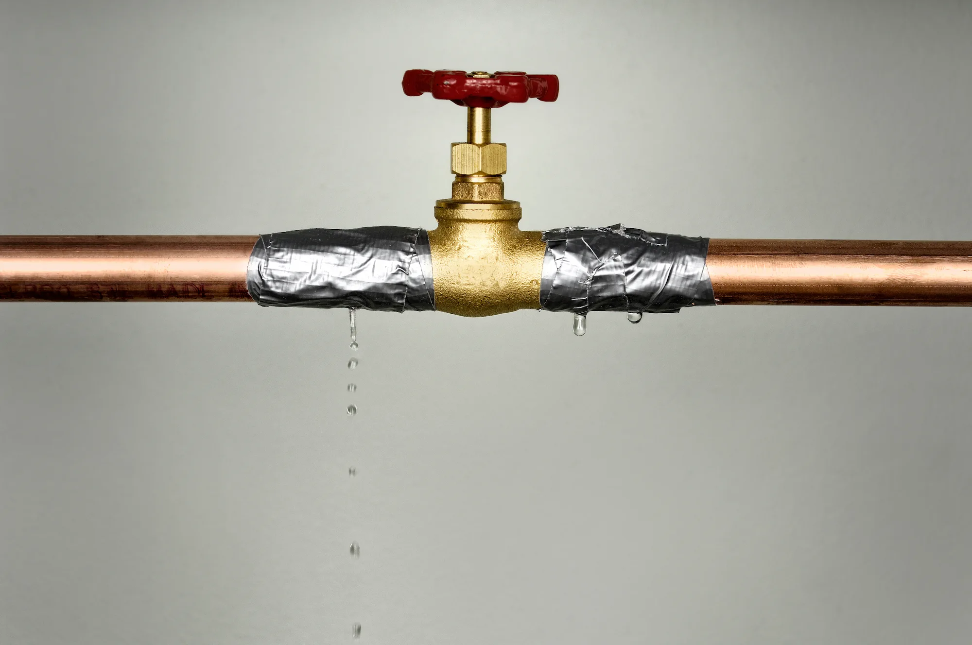 taped up pipe